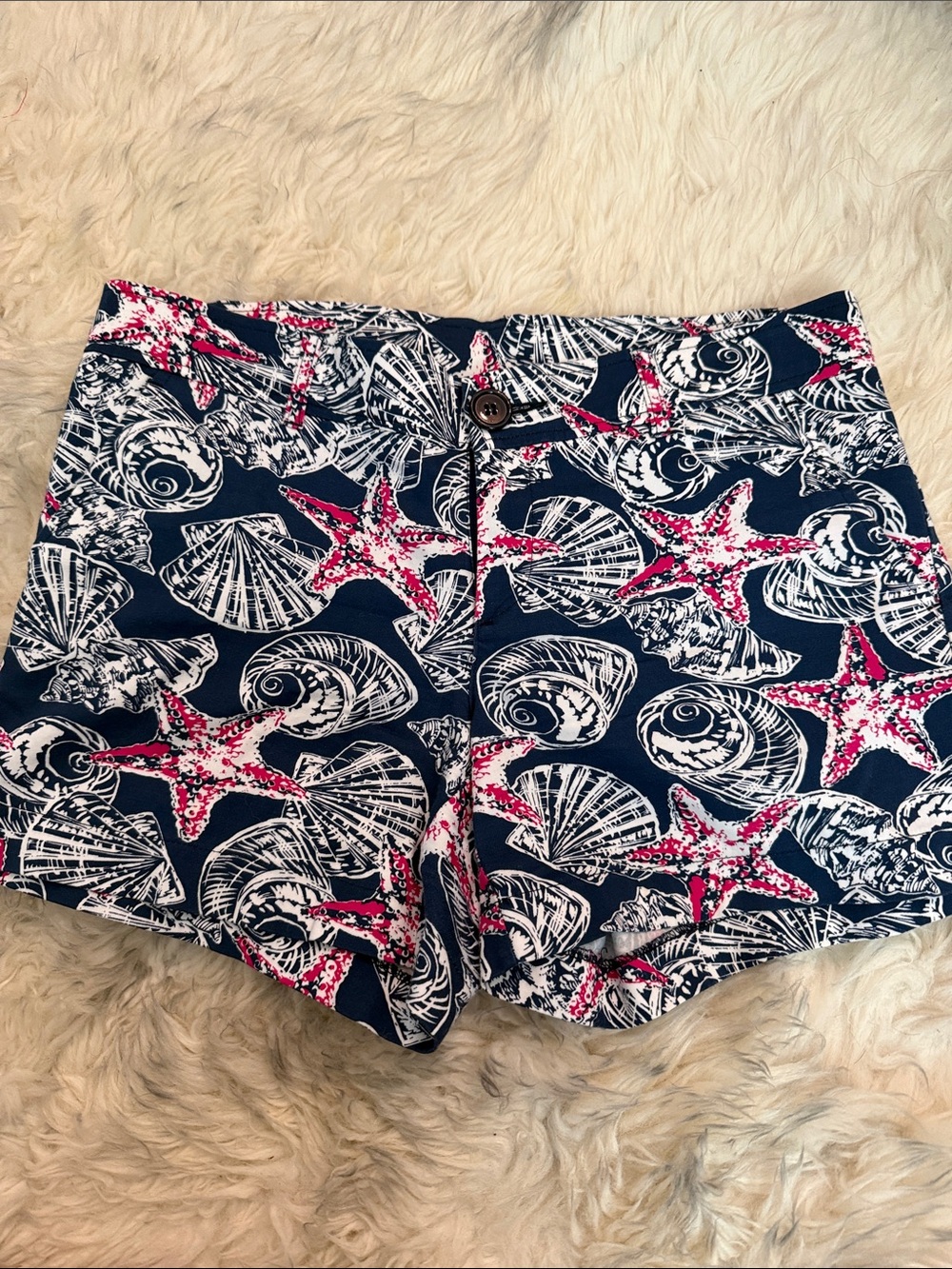 Tracy Negoshian Navy & Pink Starfish Print Women's Shorts